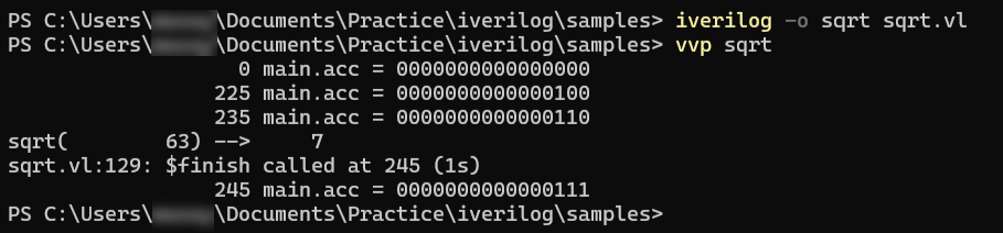 実行結果(sqrt.vl)